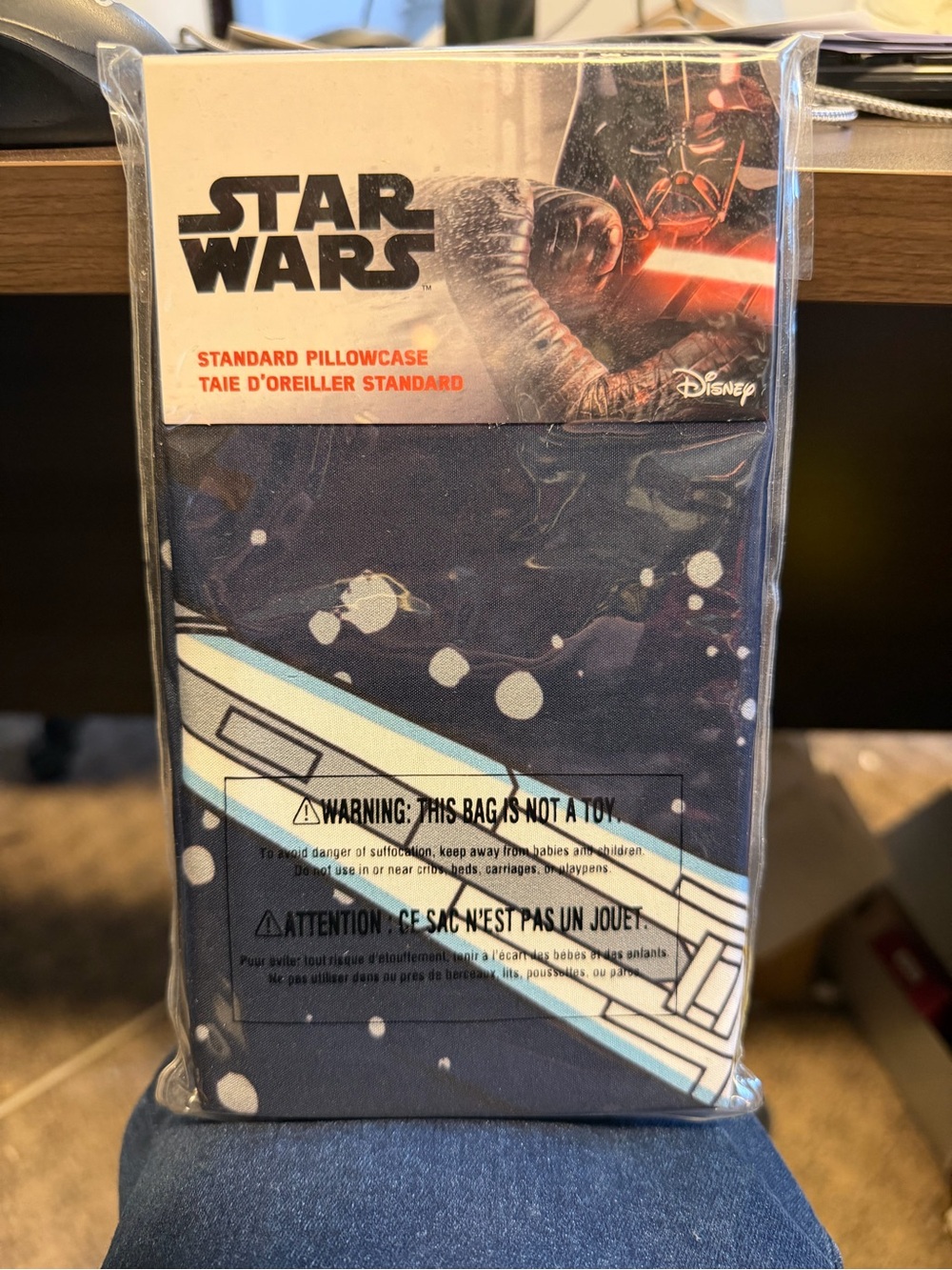 Disney Star Wars Pillowcase - Black with Navy & White Accents